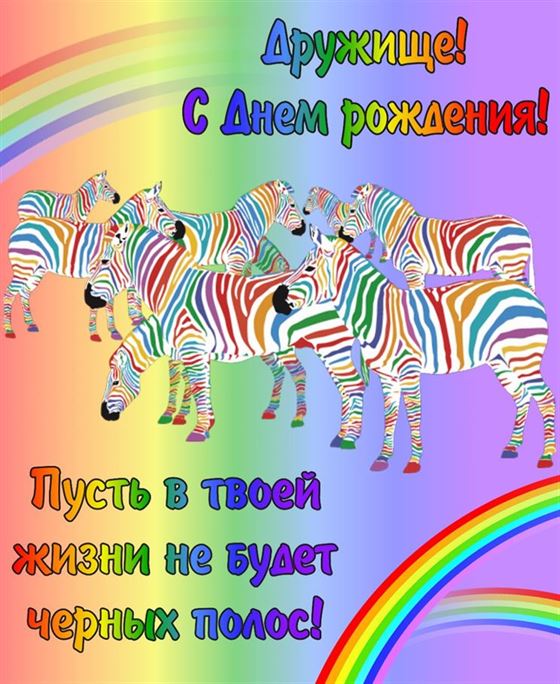 Прикольная картинка на День рождения с зебрами