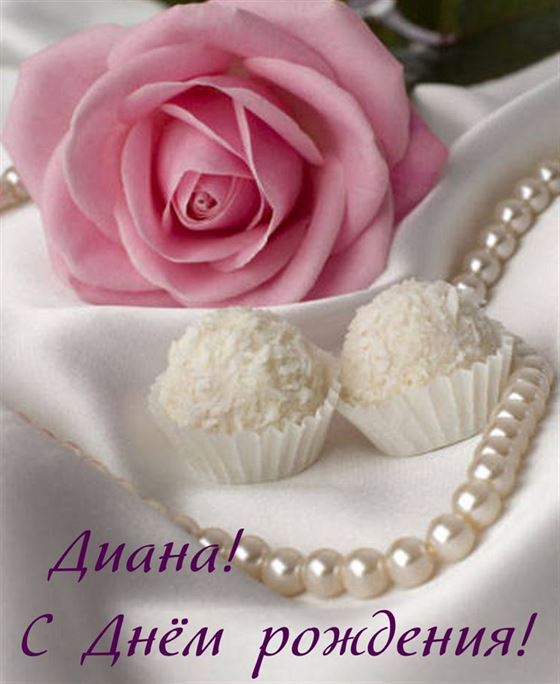 Роза и конфетки на День рождения Диане