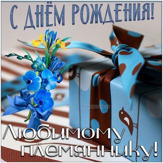 Голубой подарочек племяннику в День рождения