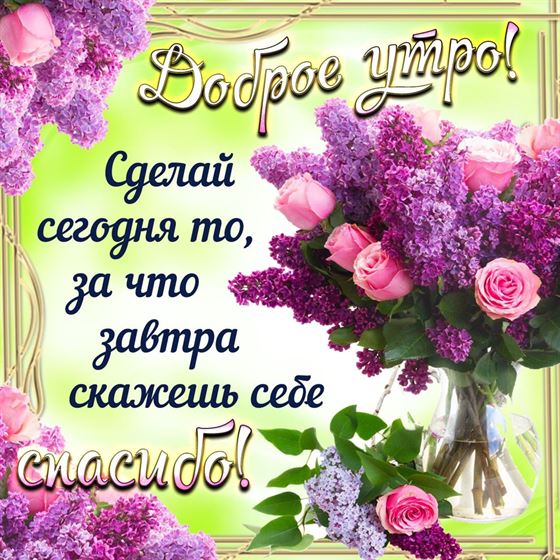 Оригинальная открытка доброе утро с сиренью