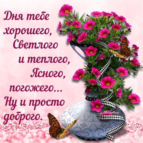 Открытка с цветочками, светлого и тёплого дня