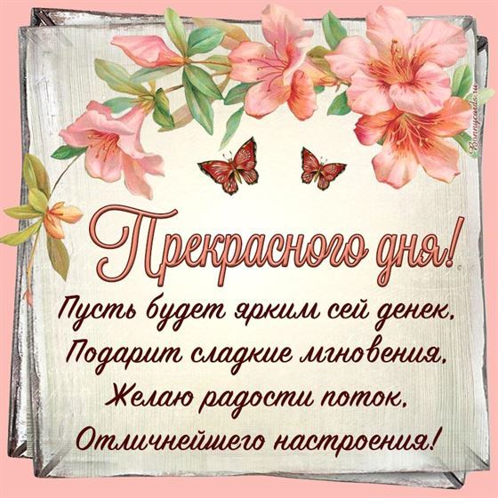 Красивая открытка с цветами прекрасного дня