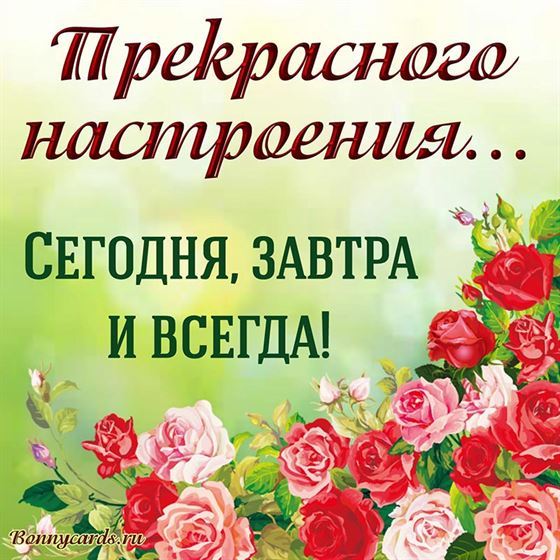 Прекрасного настроения сегодня, завтра и всегда