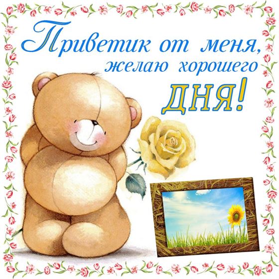 Приветик от меня, желаю хорошего дня