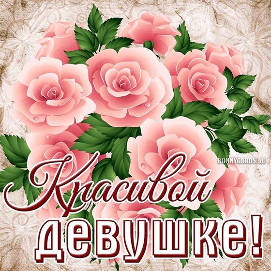 Картинка с розами красивой девушке