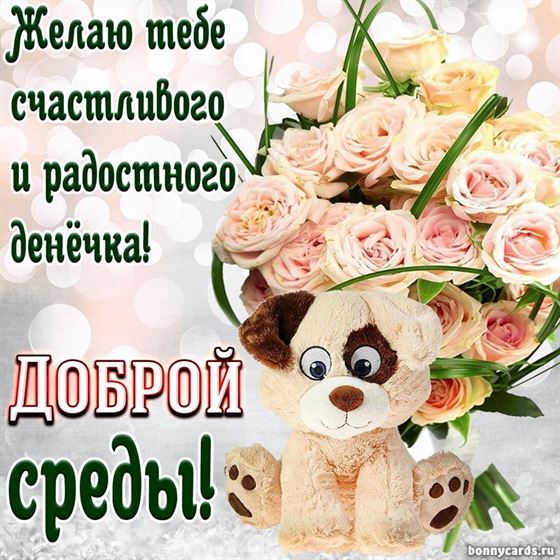 Открытка доброе среды с игрушкой