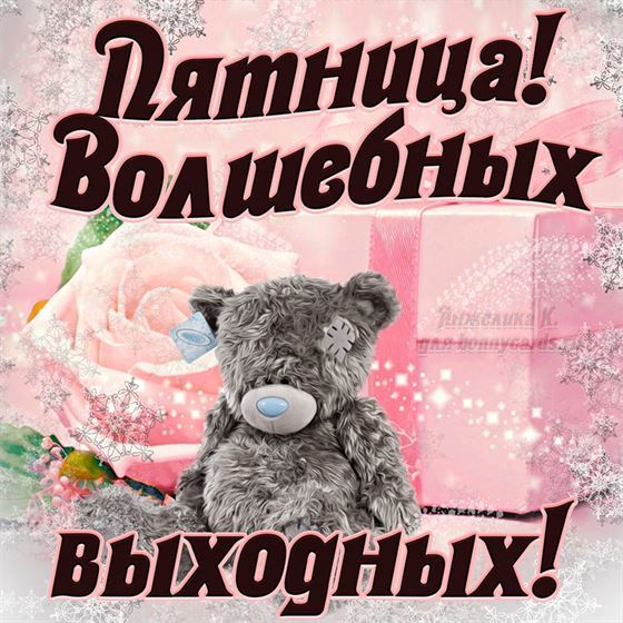 Картинка на пятницу с игрушечным мишкой