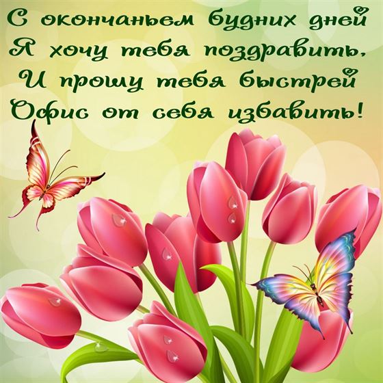 Тюльпаны с бабочками на пятницу