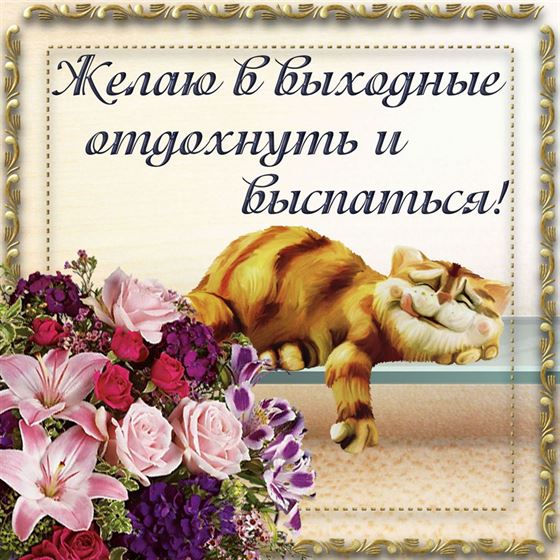 Желаю в выходные отдохнуть и выспаться