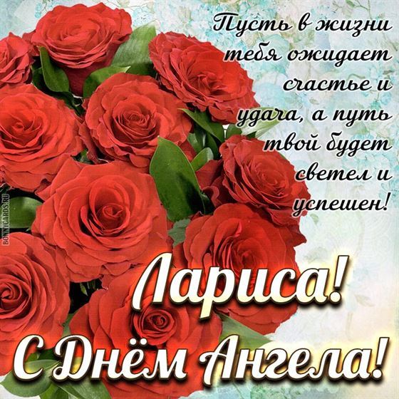 Пышный букет Алых роз для Ларисы на именины