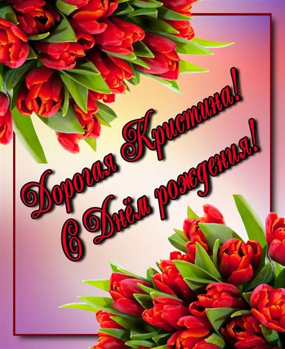 Красные тюльпаны для дорогой Кристины