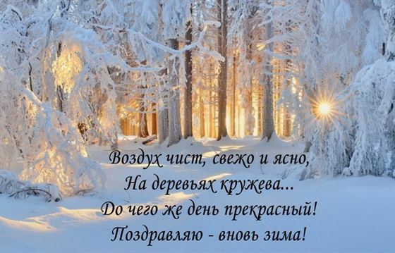 Четверостишье на фоне зимнего леса