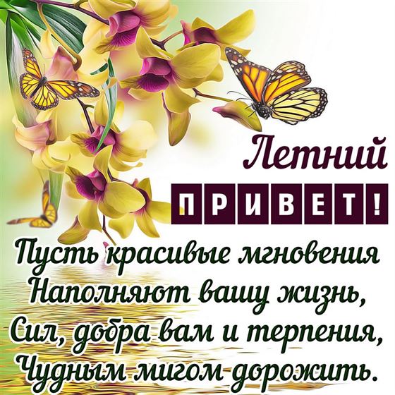 Креативная открытка на лето с орхидеями