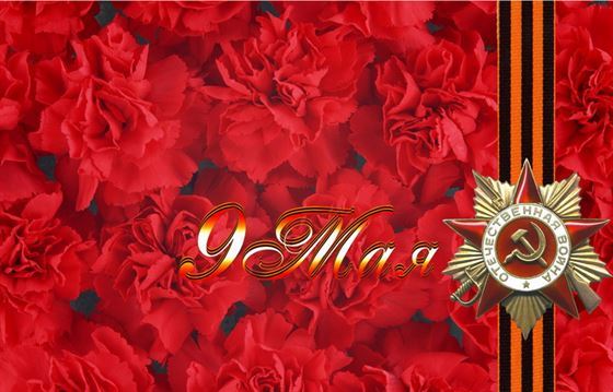 9 мая поздравление на фоне красных цветов