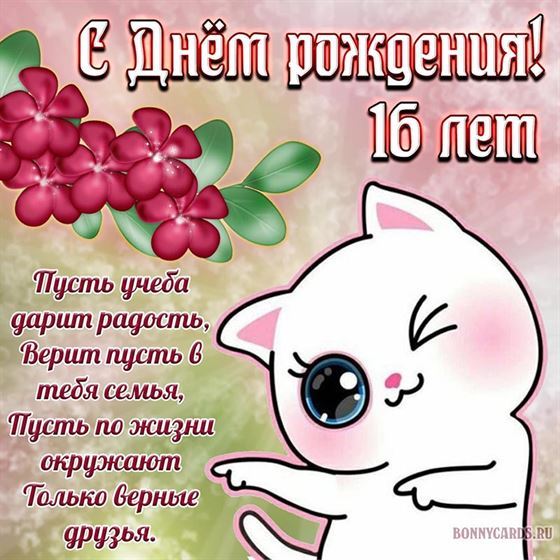 Милая картинка с котиком на день рождения