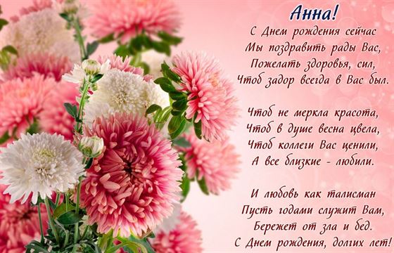 Яркие астры Анне на День рождения