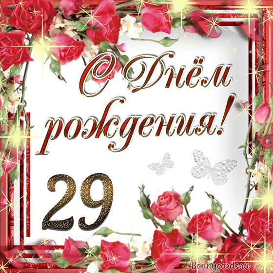 С днём рождения 29 летие на фоне роз
