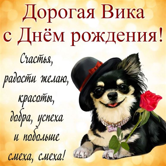 Смешной пес поздравляет с Днем рождения Викторию