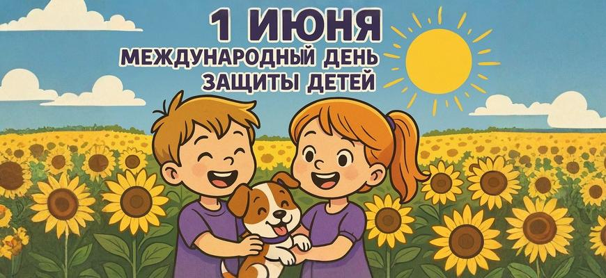 международный день защиты детей: мальчик и девочка 1 июня в поле с подсолнухами играют с собачкой