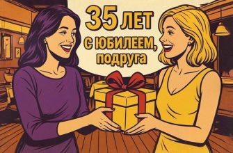 Подруга дарит подарок женщине на 35 лет