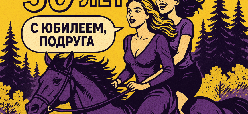 Две подруги на коне мчатся на юбилей 30 лет подарок дарить