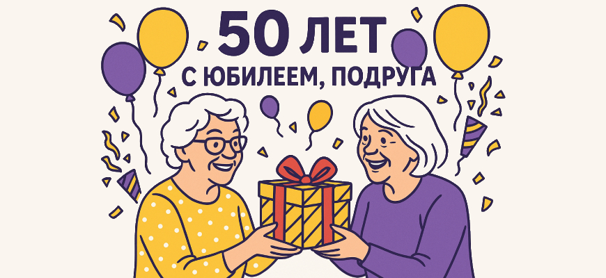 Две подруги бабушки отмечают 50 лет, юбилей